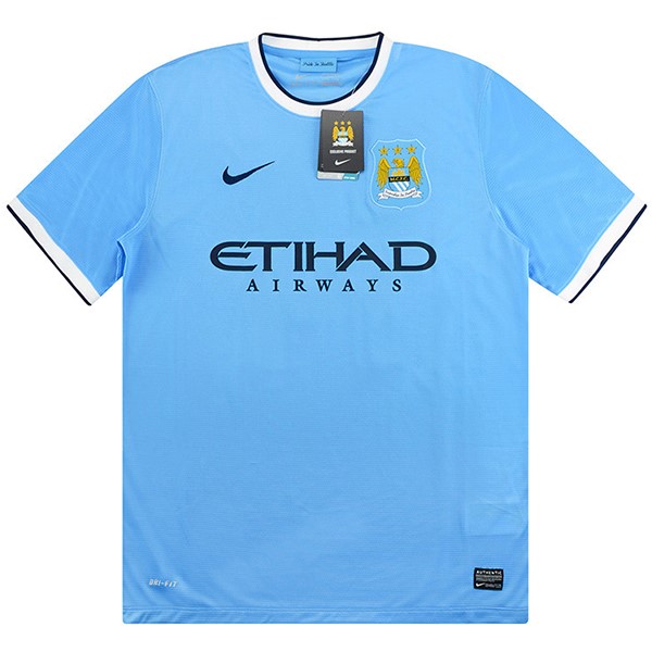 Camiseta Manchester City 1ª Retro 2013 2014 Azul